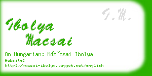 ibolya macsai business card